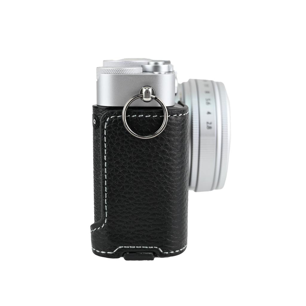 SIUTATDSH Camera Case, Silver-Tone Leather, for Fujifilm X-E5, Shockproof, Portable, Tripod Mountable, and Battery Replacement Included (Black)