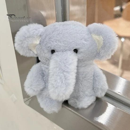 Plush Blue Elephant Earphone Case for Airpods 3D Cartoon Fur Animal Headphone Cover for Women Girls