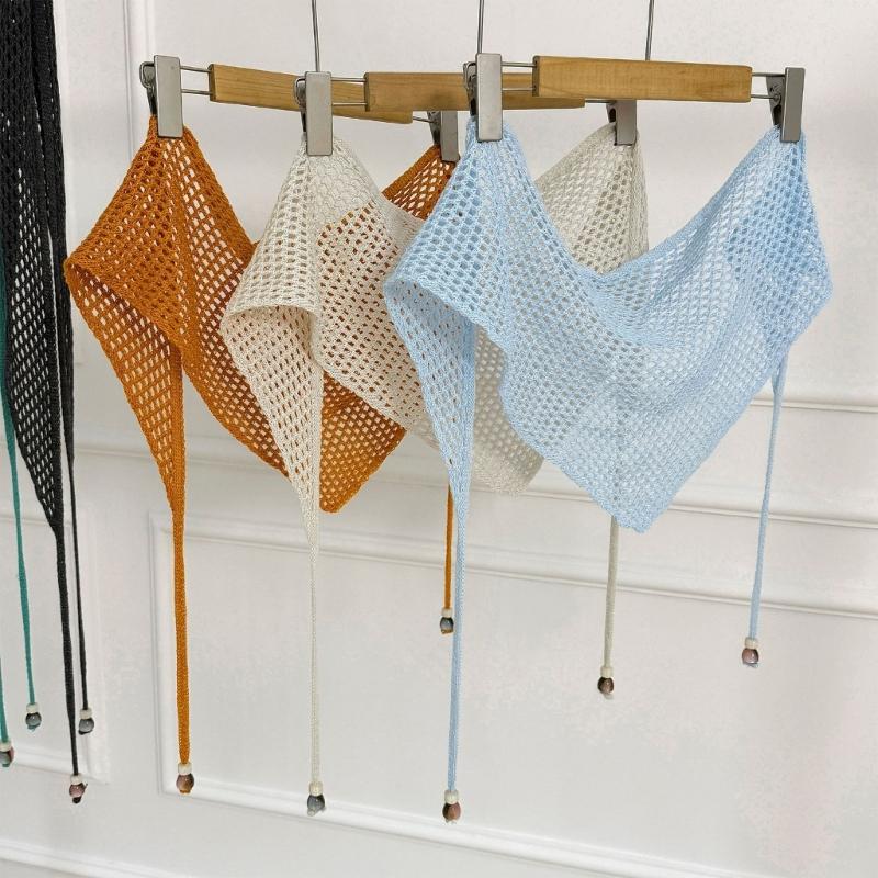 Triangular Knit Bandana Hijab Soft and Comfortable Headscarf Showcasing French Country Aesthetic Bandana