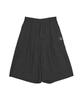 Neiseieo Striped Pintuck Bermuda Wide Pants (Dark Gray)