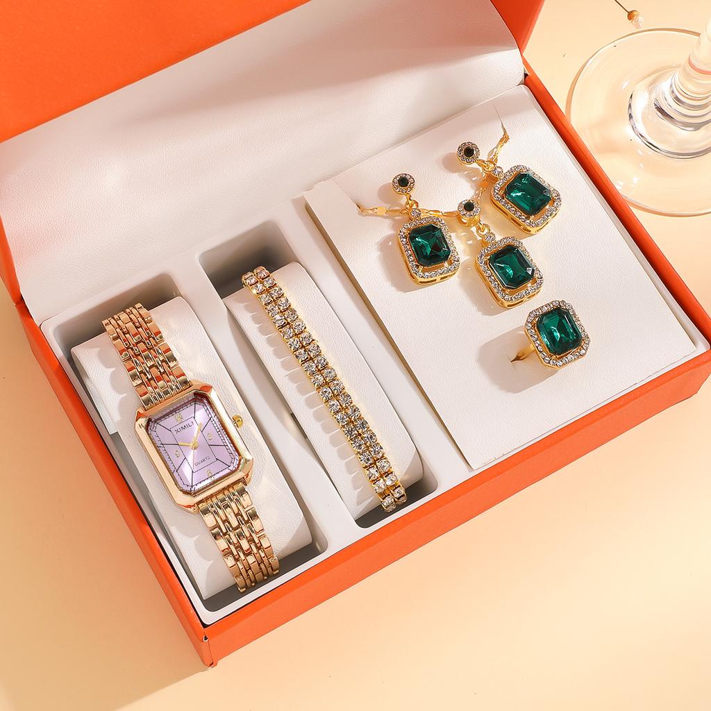 Simple and fashionable square dial quartz watch for ladies, suitable for Thanksgiving and Christmas gifts