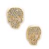Les Trésors De Lily [K6651] - Gold Plated 'Skull' Earrings White Gold - 7x10 Mm
