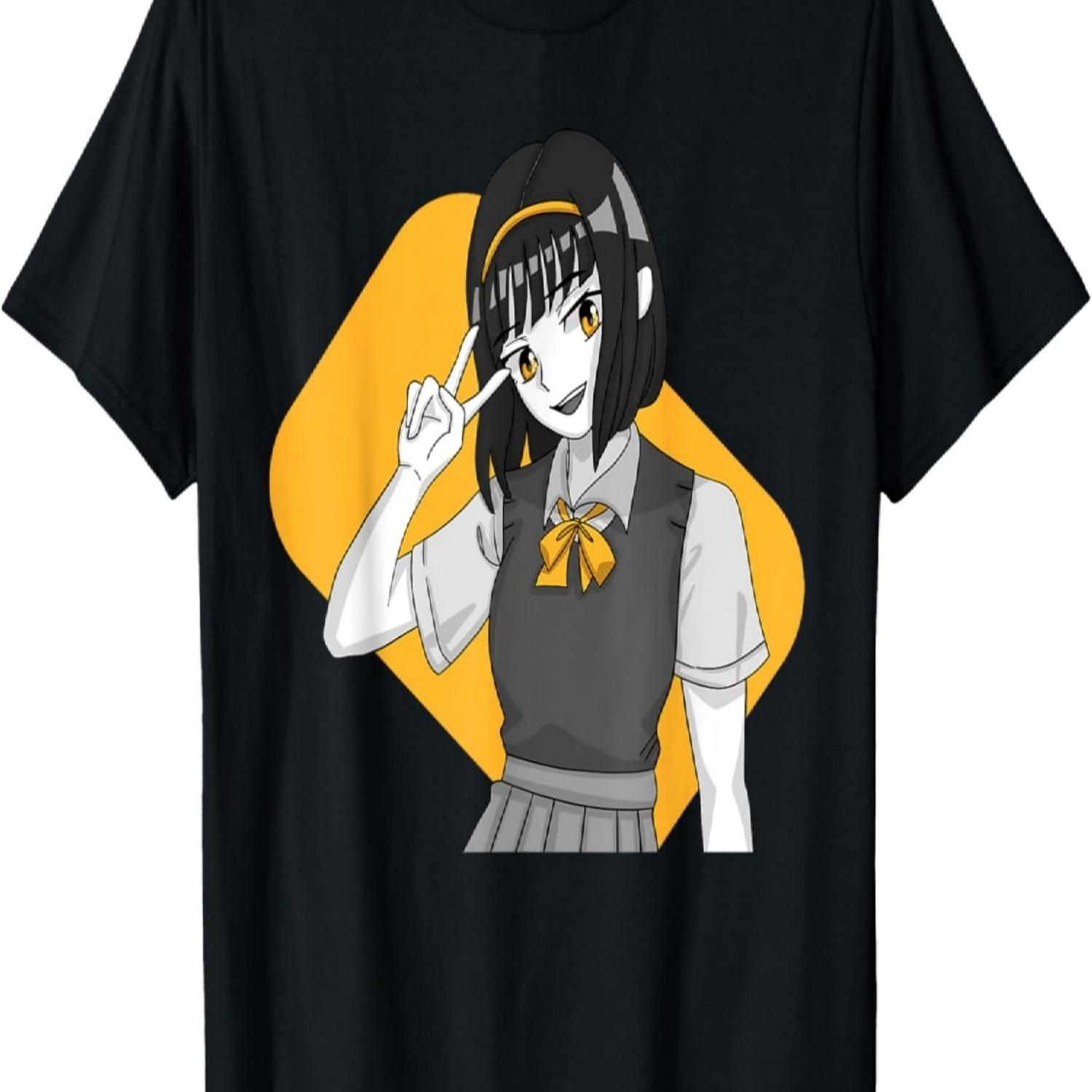 

manga kanji anime girl T-Shirt S чёрный
