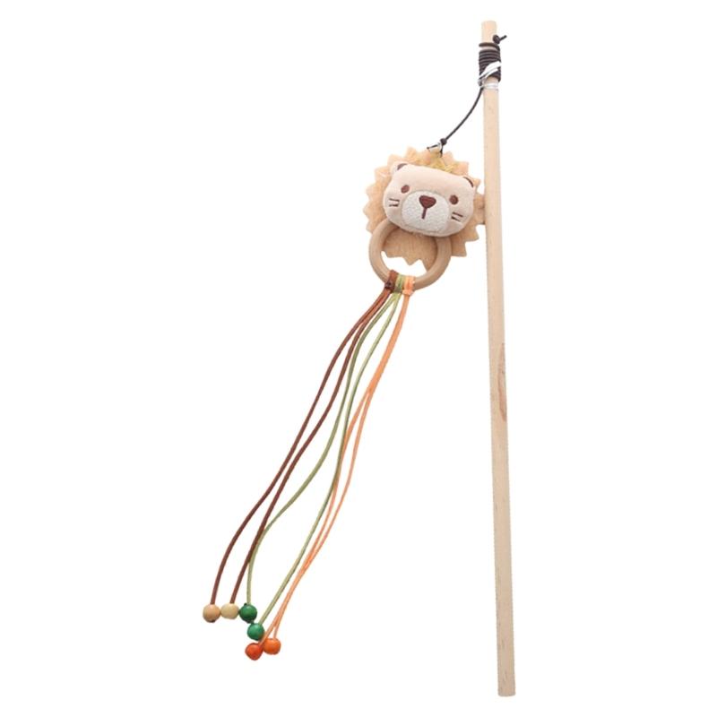 

Pet Cats Teaser Rod for Stimulating Felines Curiosity Wand with Tassels Bear for Active Pet and Fun Exercise