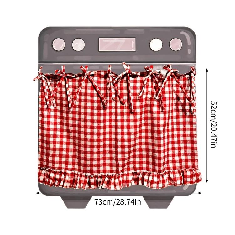 Charm Hand Stitched Oven Cover Curtain With Hide Feature For Farmhouse Kitchens