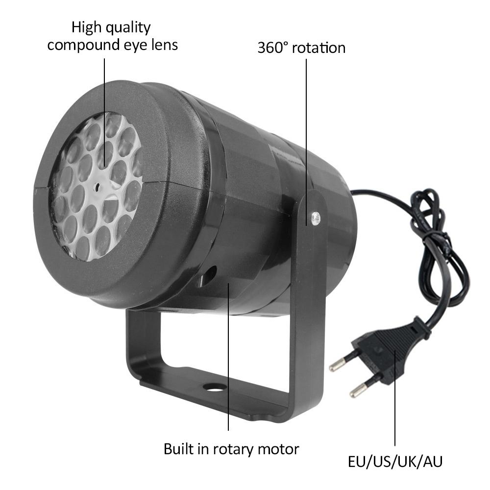 LED Snowflake Projector Lights EU/US/UK 16 Patterns Christmas Projection Indoor Outdoor Lamp Snow Spotlight For Christmas Decor