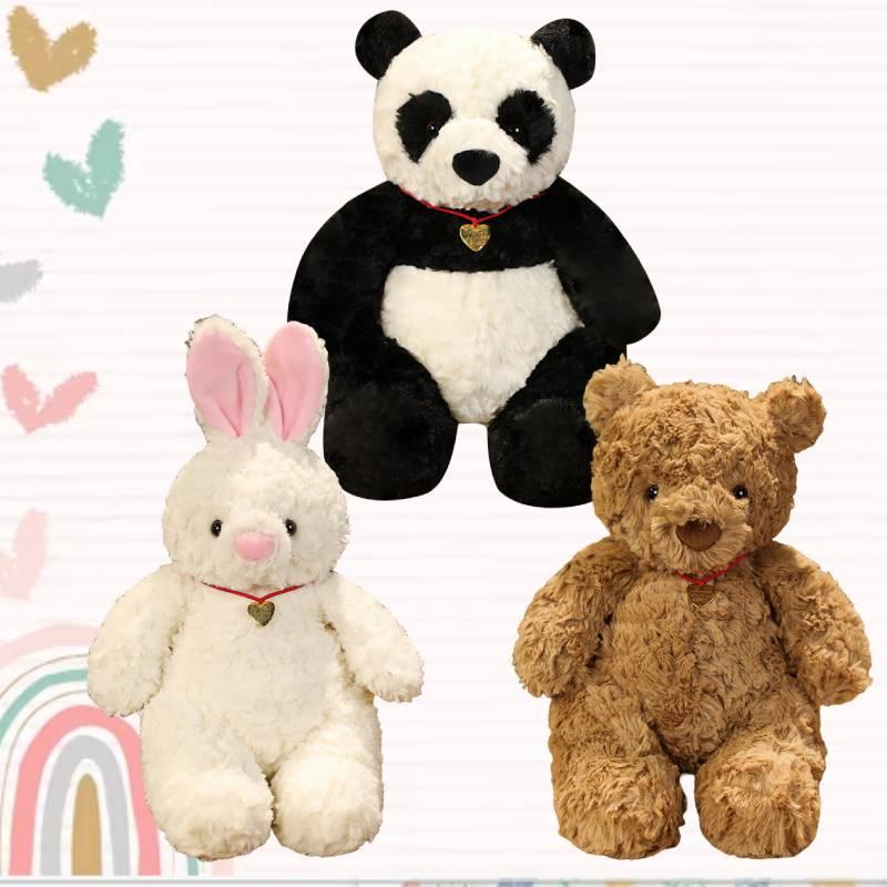 Adorable Rabbit And Panda Plush Toys For Kids' Birthday Gifts