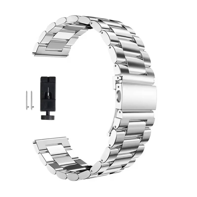 

22 мм 20 мм Металлический ремешок для Samsung Galaxy Watch 7 6 5 4 40 мм 44 мм 46 мм 5Pro 45 мм Ремешок из нержавеющей стали для Amazfit Bip Huawei GT4. 20mm серебряный