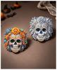 Fully Environmentally Friendly Alloy Day of The Dead Diamond Skull Brooch Mexican Style Painted Brooch Halloween