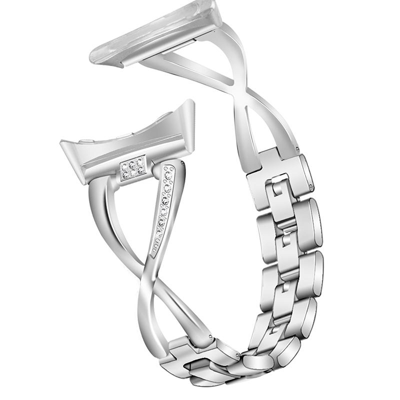 

For Google Pixel Watch 3 41mm/Watch 2/Pixel Watch Metal Watch Band Rhinestone Decor Replacement Strap Wrist Band Silver