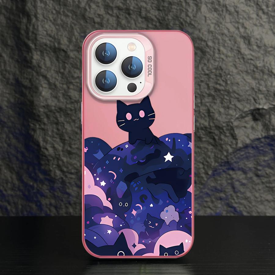 Cute Cartoon Cat Case for iPhone 17 Air 16e 14 15 16 Plus 11 12 13 Pro Max Soft Shell