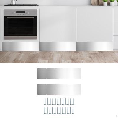 2x Door Kick Plate Plates for Exterior Doors Stainless Steel Kickplate Commercial Baseboard