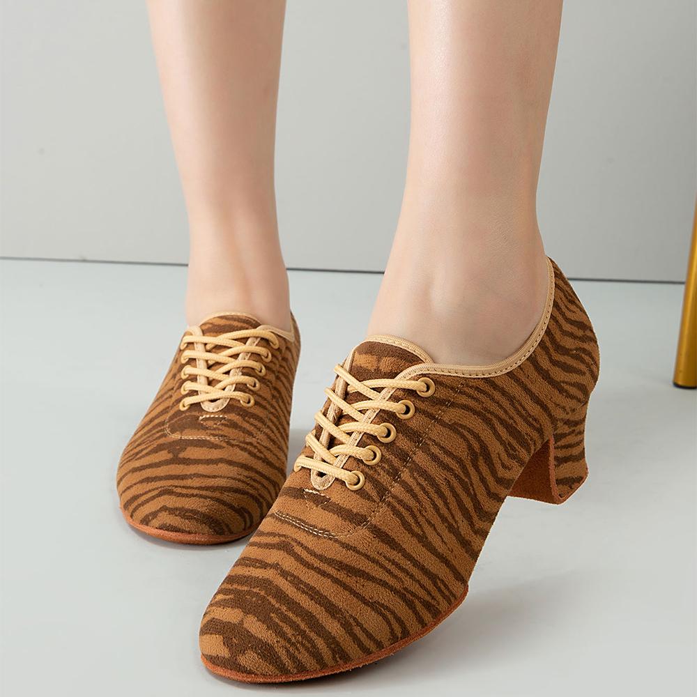 Latin Dance Shoes Women Jazz Ballroom Dancing Training  Adult Woman Practice Tango Shoe Female 5cm Heel Sneaker Size