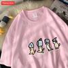 Quattro Gatti Piccoli Che Tengono Pescecotone Magliette da Donna Stampe Cartoni Animati T-Shirt Morbide Girocollo Larghi Manica Corta Top Vestiti Estivi