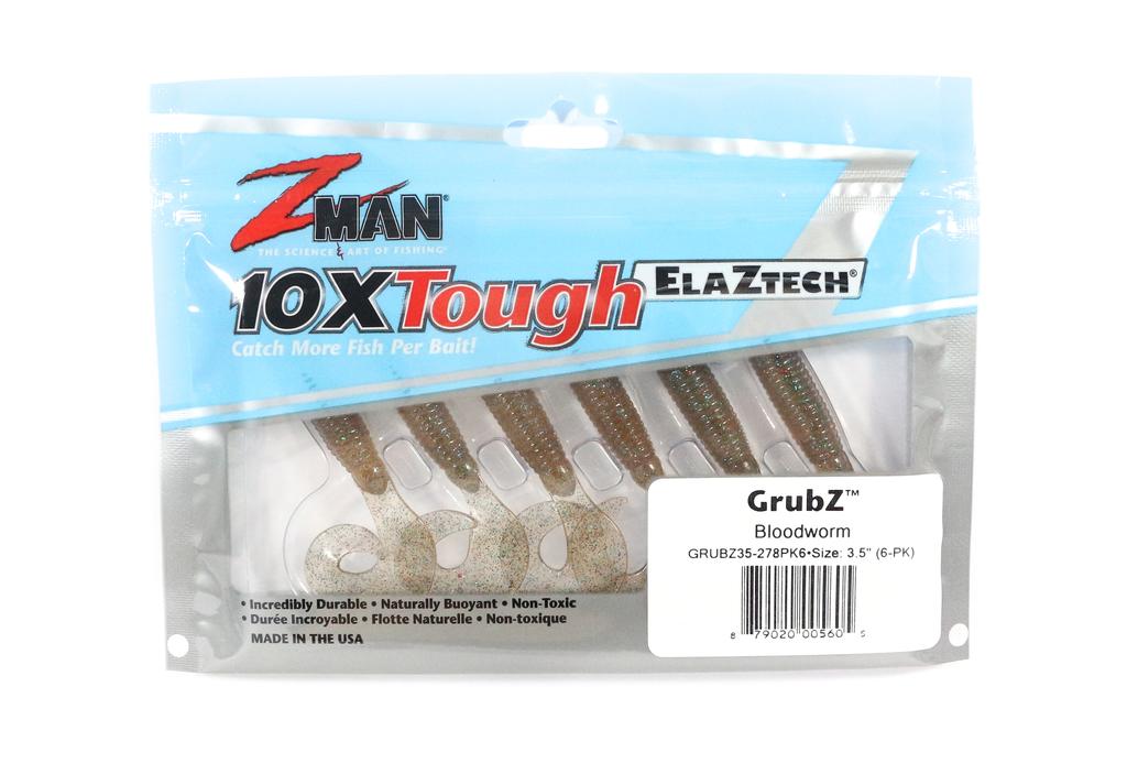 Zman Soft Lure GrubZ 3.5 Inch 6/Pack Blood Worm (5605)