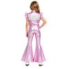 Kinder Mädchen Cowgirl Verkleidung Outfit Rüschenärmel Umlegekragen Quaste Metallisches Oberteil mit Schlitz Schlaghosen Metallische Hosen für Party