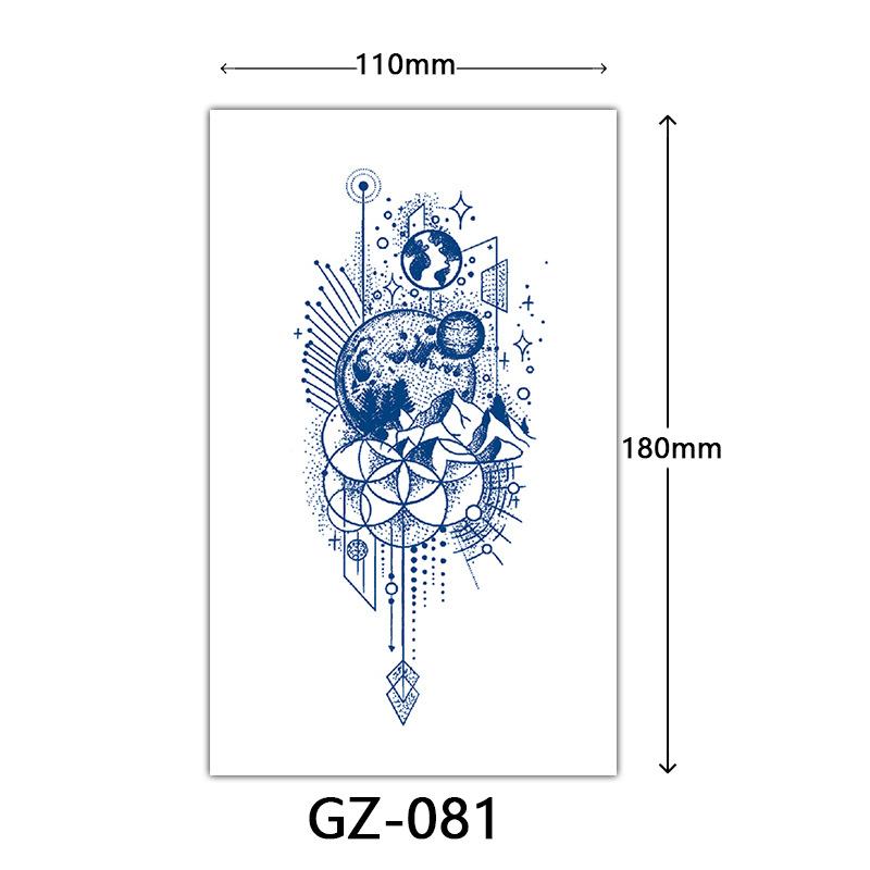 Травяные тату-наклейки, Полупостоянные тату-наклейки, Потостойкие, Английское тату 110*180mm