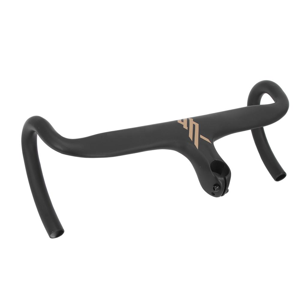 Cycle Handlebar Lightweight Aluminum Alloy Integrated Bent Handlebar for Road Cycle Black Gold