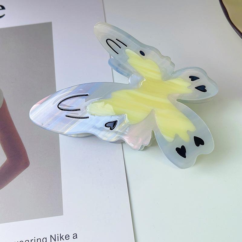 Super Fairy New Summer High Texture 10.3CM Large Butterfly Hair Clip Fashion Colorful Acetic Acid  Shark Clip Headwear