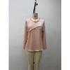 Women's European & American Style Velvet Patchwork Tassel Crew Neck Long Sleeve Top