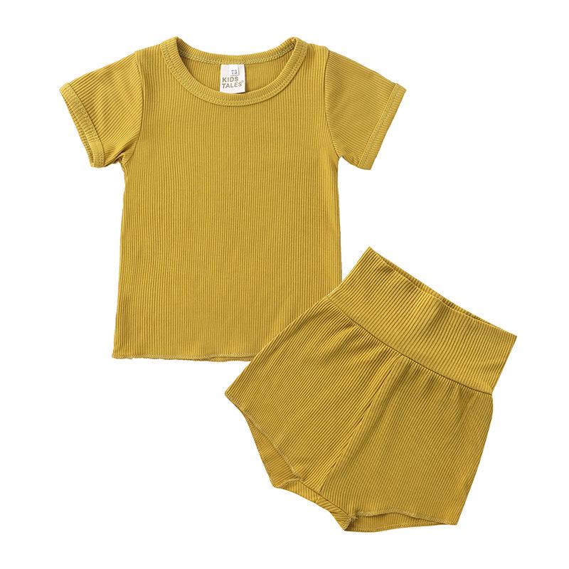 2026 Summer Korean-Style Kids' Cotton Pajama Set - Breathable, Candy Colors for Boys and Girls