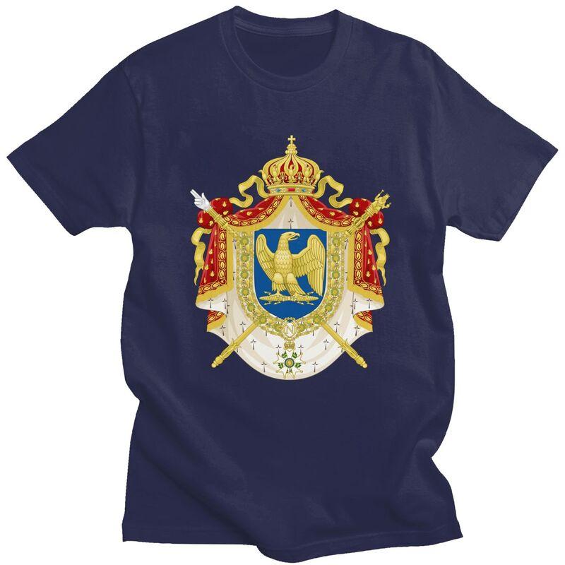 Custom Fashion Coat Of Arms Of French Empire T Shirt Men Tshirt Streetwear Tee Tops Pure Cotton Slim Fit Tshirt Gift
