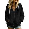 Felpa da donna con cappuccio e tasca, a manica lunga, colore, pullover casual