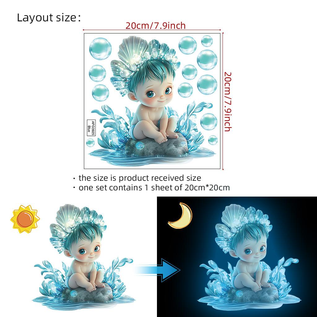 Luminous Fairy Mermaid Wall Stickers Kids Bedroom Home Decor Glow In The Dark Fairy Butterfly Decal Stickers Switch Wallpaper