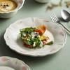 Hand-Painted Floral Tableware: French Countryside Plate & Lace Ceramic Rice Bowl