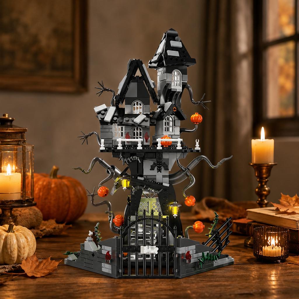 Halloween House Pumpkin Building Set - Brick Toy for Kids Decoration
