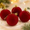10 Stück Bordeauxroter Samt Weihnachtsbaumkugeln Christbaumschmuck, Dekorative Hängende Kugeln für den Weihnachtsbaum, Feiertags-Hochzeiten und Winter-Wohnkultur