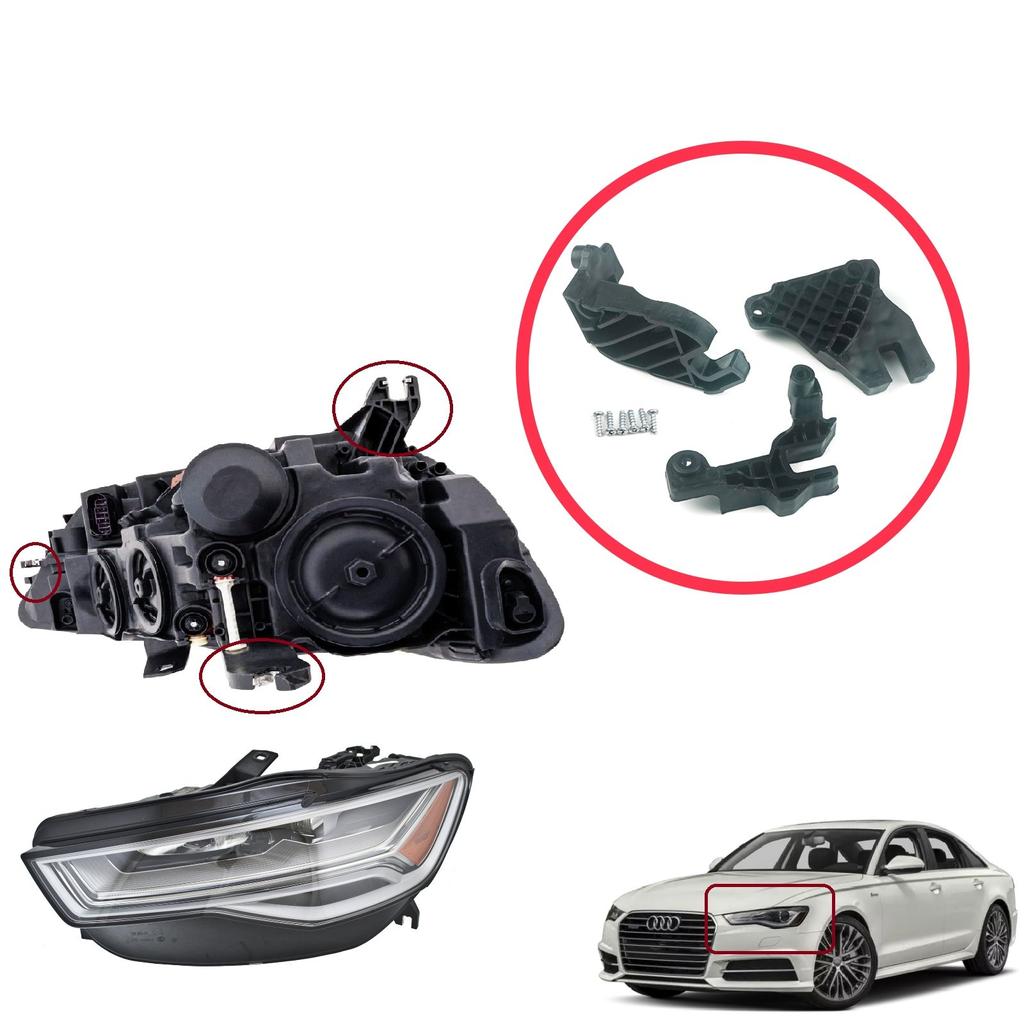 EHL540 Headlight Holder Mount Repair Bracket Tab Set Left Side for  A6 C7 4G Avant Sedan A6L Allroad Quattro S6 4G0998121A