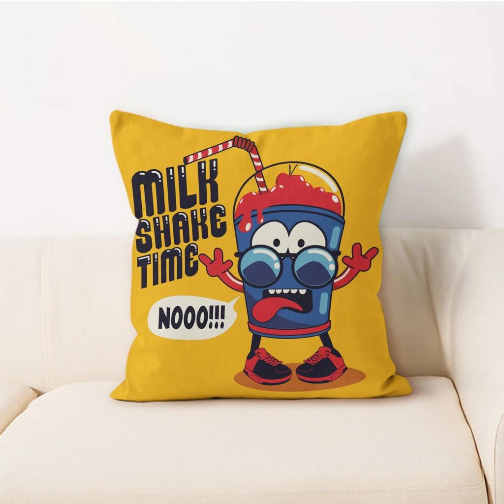 Einfache Heimdekoration Kissen Quadratische Auto Rückenlehne Cartoon Buchstaben Kissen Trendiger Kissenbezug