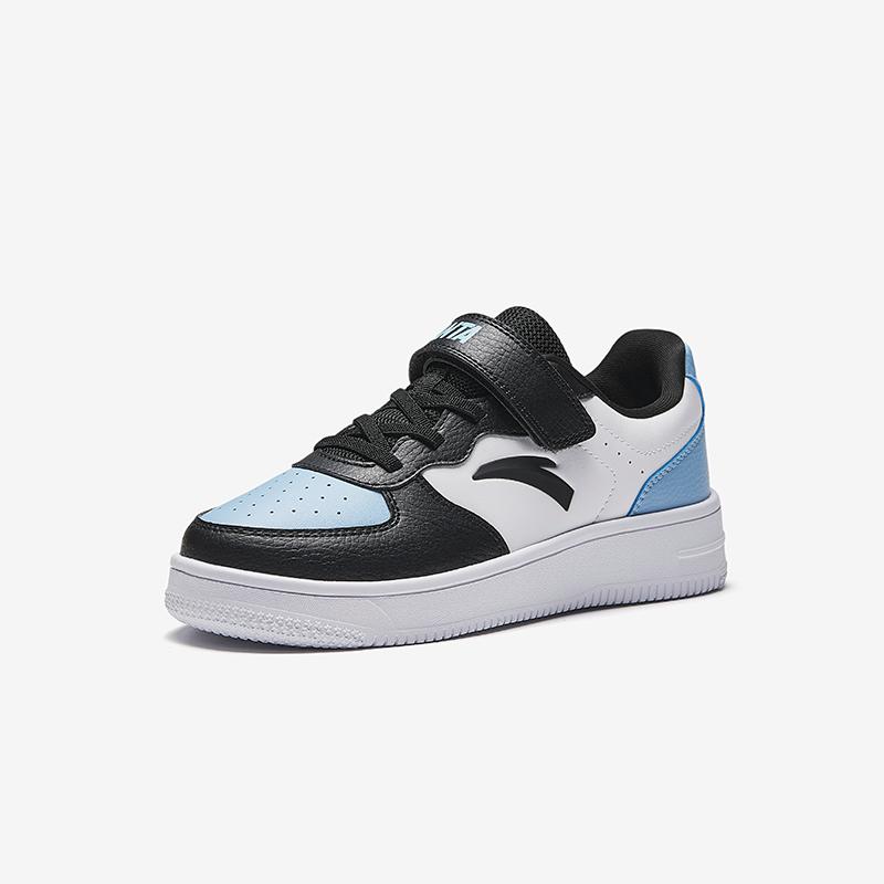 Anta Fashionable Comfortable Durable Lightweight Shock Absorbing Non-Slip Low-Top Skate Shoes Kids Sneakers Black Blue White A12448088-2