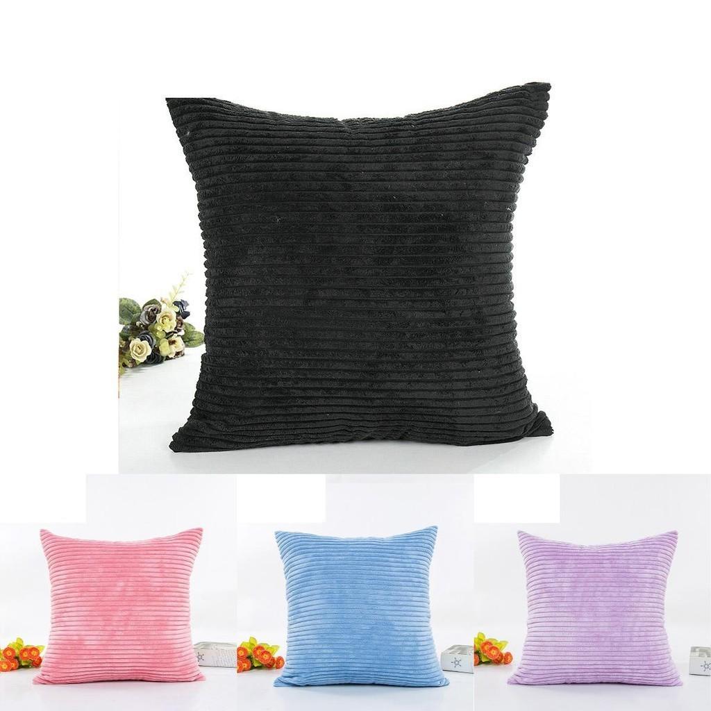 Luxuriously Soft Striped Corduroy Pillow Case For Sofa And Home Decor