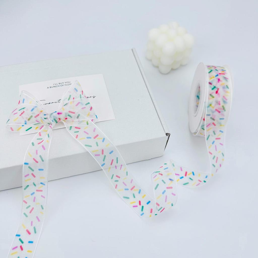 Spring Macaron Organza Ribbon - Semi-transparent Silk for Gift Wrapping, Floral Décor, and Baking Decoration