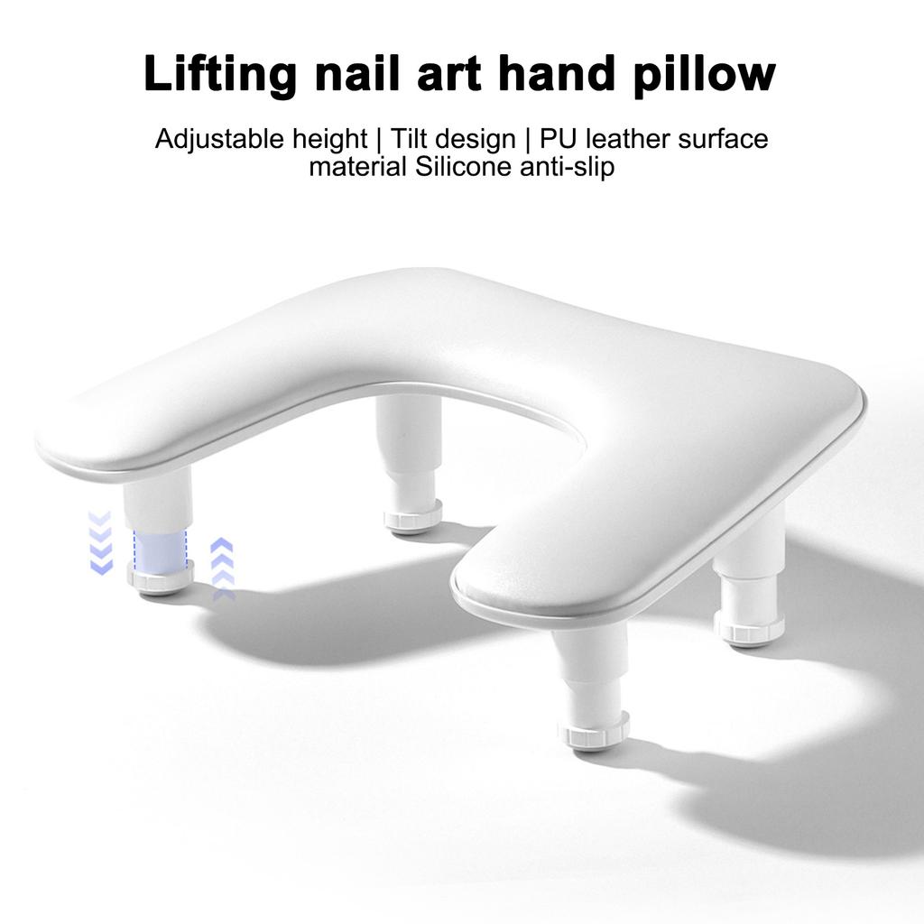 Arm Rest Pillow for Nail Art Nail Hand Rest Pillow Adjustable Height PU Leather Cushion Tilted Hand Pillow Manicure Tool