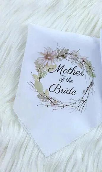 Mother Father of the Bride Handkerchief Wedding day engagement Bachelor Bachelorette hen do Party bridal shower  mom dad Gift