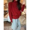 Women's High-Neck Wool Cardigan - Korean Style Single-Breasted Knit for Autumn/Winter
