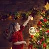 3D Santa Claus Christmas Lights LED Night Light Hanging Lamp With Suction For Door Window Holiday Decoration Fairy Lights