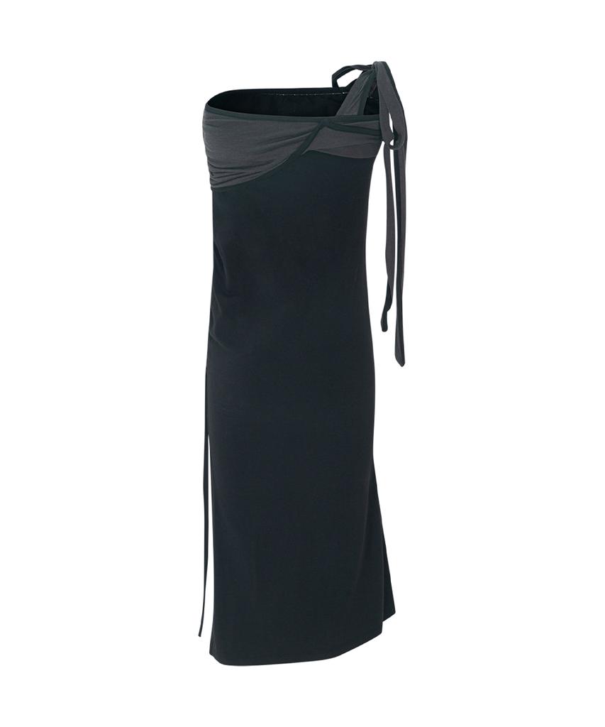 Peullijeunopallou Ina Shirring Long Skirt (Black)