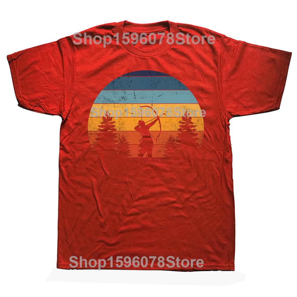 Funny Archery Archer Bow Vintage Retro Cotton Streetwear T-Shirt Humor Tee Loose Fit Clothing for Men and Women Short Sleeve
