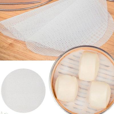 Durable Non-Stick Round Steamer Mesh Pad Thickened Kitchen Baking Accessories Silicone Dehydrator Sheets Reusable Steamer Mat