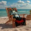 Custom Name Ultra-Soft Beach Towel with Wolf Theme,Ideal for Pool - Camping, Diving - Perfect Travel Essential, Vibrant Beach Towel.