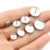 10pcs 6 8 10 12mm Thicken Stainless Steel Earring Studs,Earrings Blank Base,Fit 6 8 10 12mm Glass Cabochons Jewelry Accessories