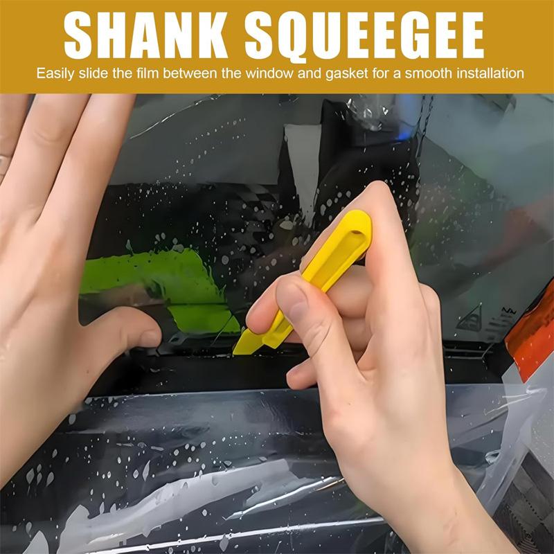 Window Tint Tool Vinyl Wrap Shank Gasket Squeegee Corner Scraper with Long Handle Flat Lip for Car Vinyl Film Install 5/3pcs