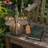 Automatic Dusk to Dawn Light Solar Powered Dragonfly Garden Light, Statue Decorative Courtyard Lamp, LED for Yard Patio Warm