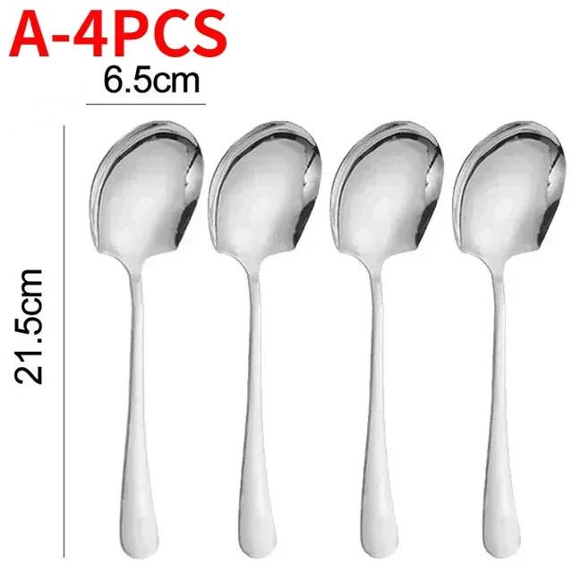 

Большая ложка из нержавеющей стали, ложки с длинной ручкой, кухонные столовые приборы, каша, суп, арбузные ложки, ресторанная общественная ложка, посуда