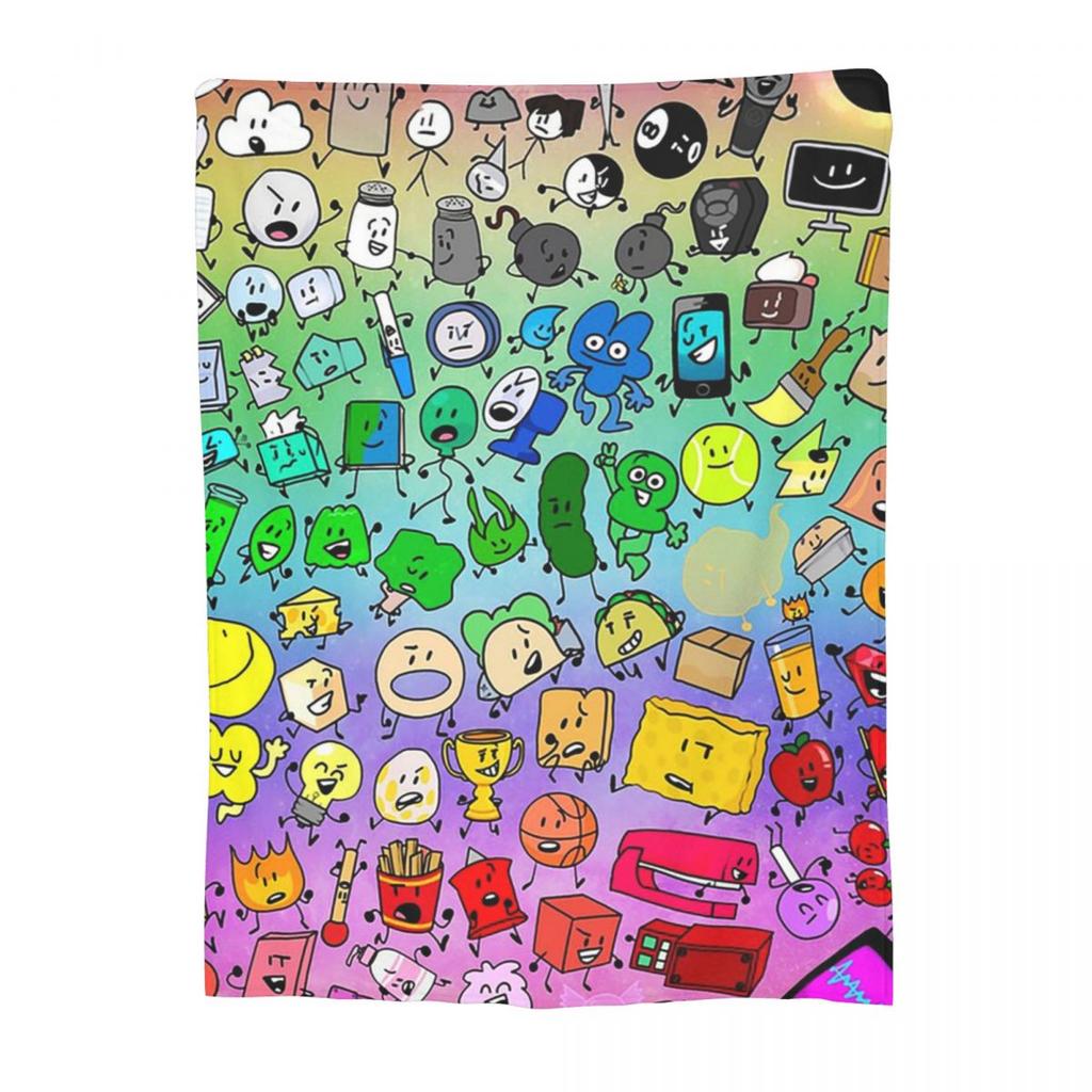 BFDI Inanimate Insanity All Characters Blanket Soft Warm Flannel Throw Blanket Plush for Bed Living room Picnic Travel Home Sofa