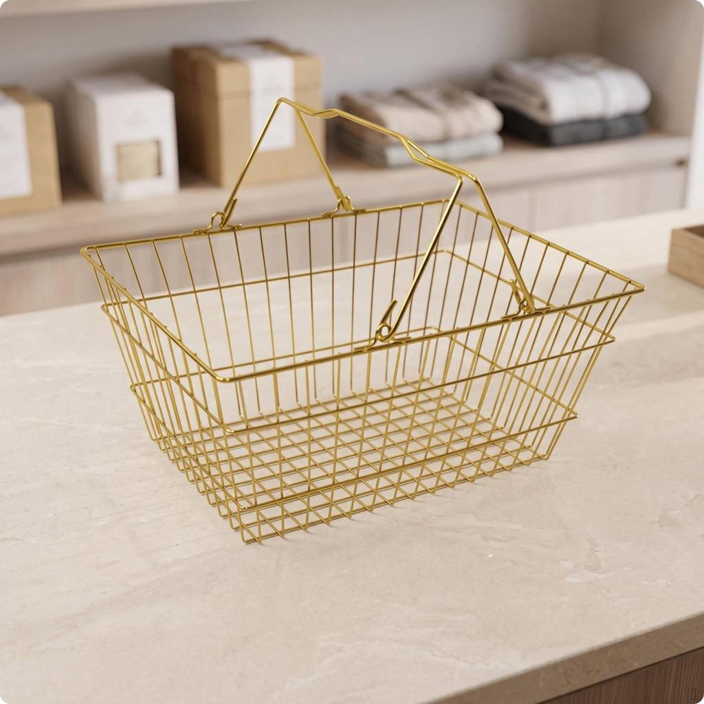 Metal Wire Shopping Basket Sleek Convenient for Boutiques